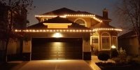 Clear Traditional Glass lights on front rooflines