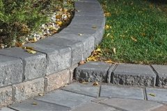 Borders - rustic pisa II retaining wall & steps with charcoal capstones and rustic holland double holland paving stone driveway 2
