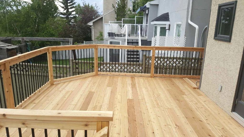 decks - cedar deck with Cedar Framed with Aluminum Spindles