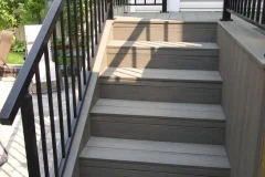 decks - composite deck stairs with black aluminum railings