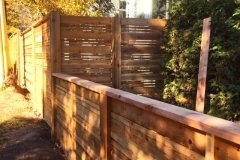 Fences - horizontal cedar slat fence with lower front yard fence