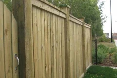 Fences - pressure treated fences with post caps and rounded gate