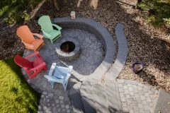 Firepit with colourful chairs