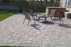 patio - Roman Euro Paving Stone Patio in Rustic with Charcoal Border