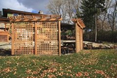 cedar privacy lattice with decorative arbor