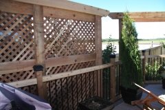 decorative cedar privacy lattice and arbor
