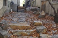 steps - Ironstone steps with flagstone pathway